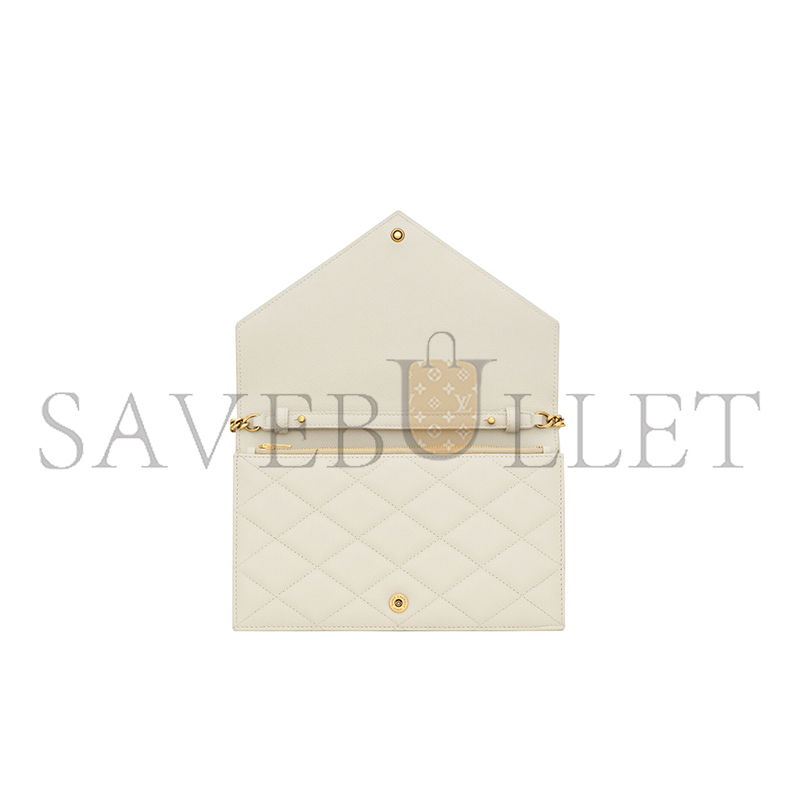 YSL PARIS CHAIN WALLET IN GRAIN DE POUDRE LEATHER 871149AAGOZ9207 (20*13*5cm)